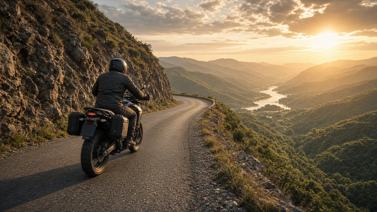 Motorcycle in the mountains