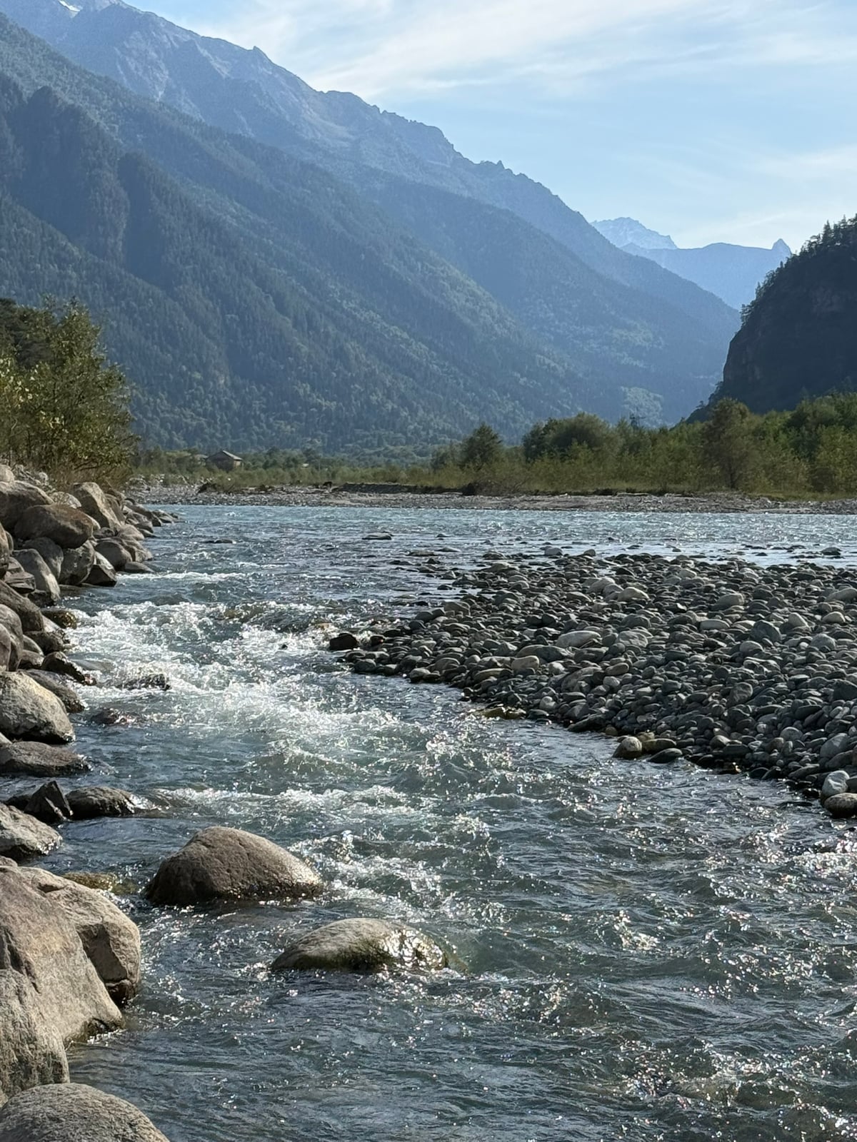 Mountain river among stones