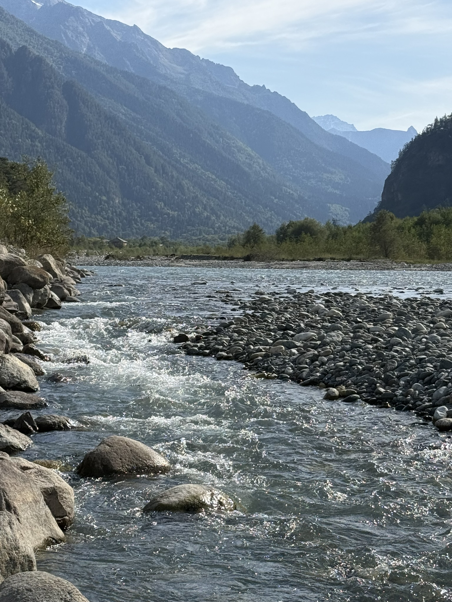 Mountain river among stones