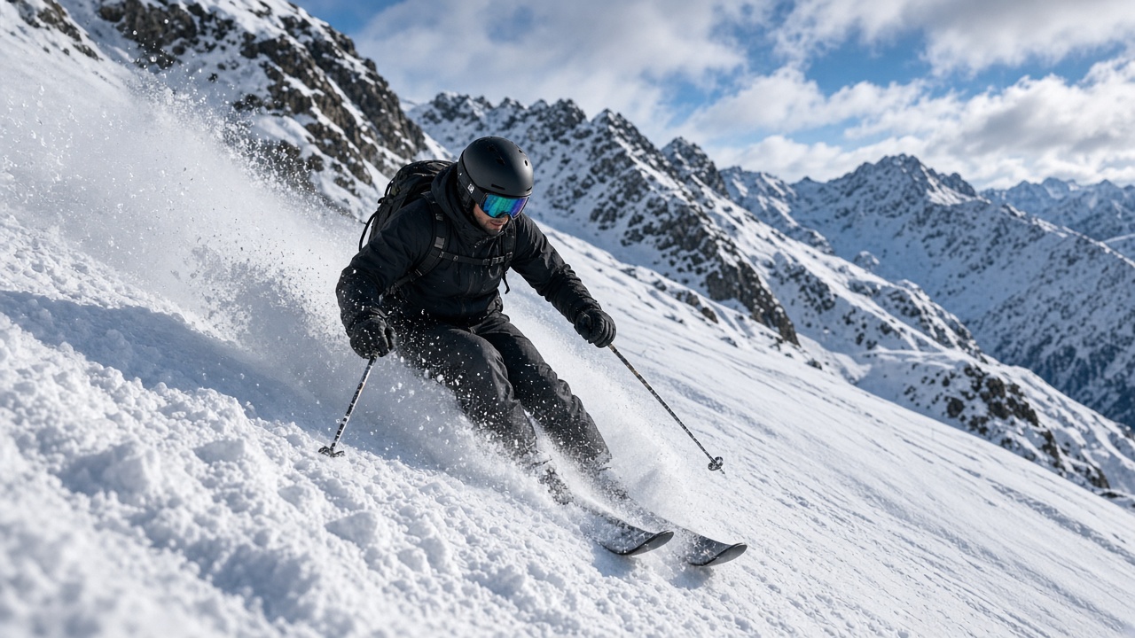 Skiing powder