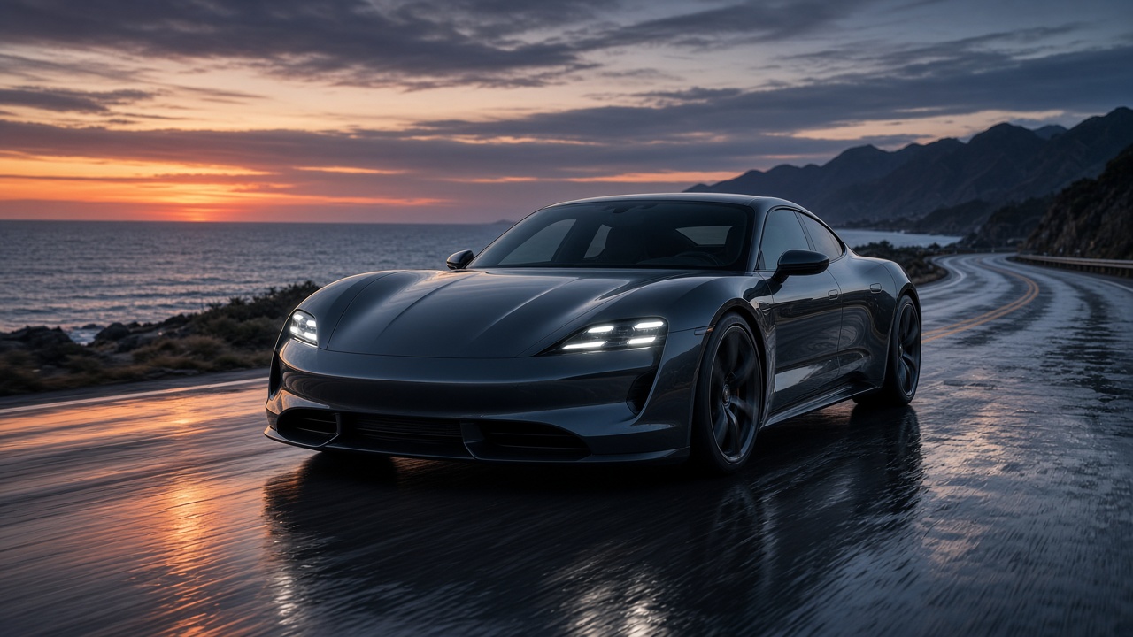 Car on a coastal road
