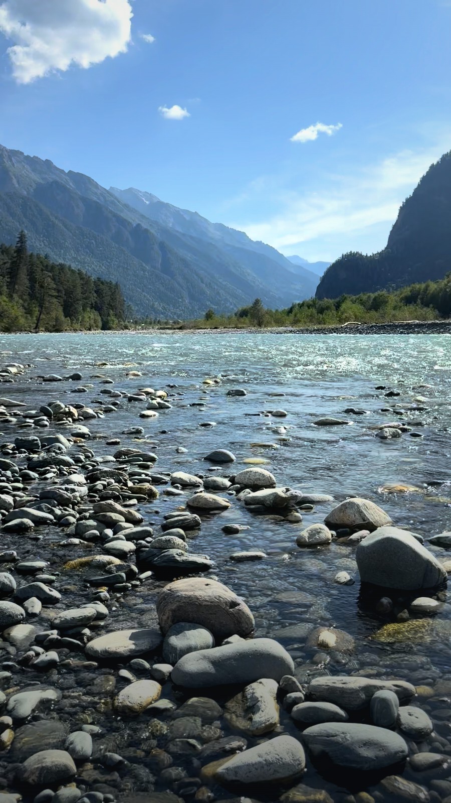 Mountain river among stones
